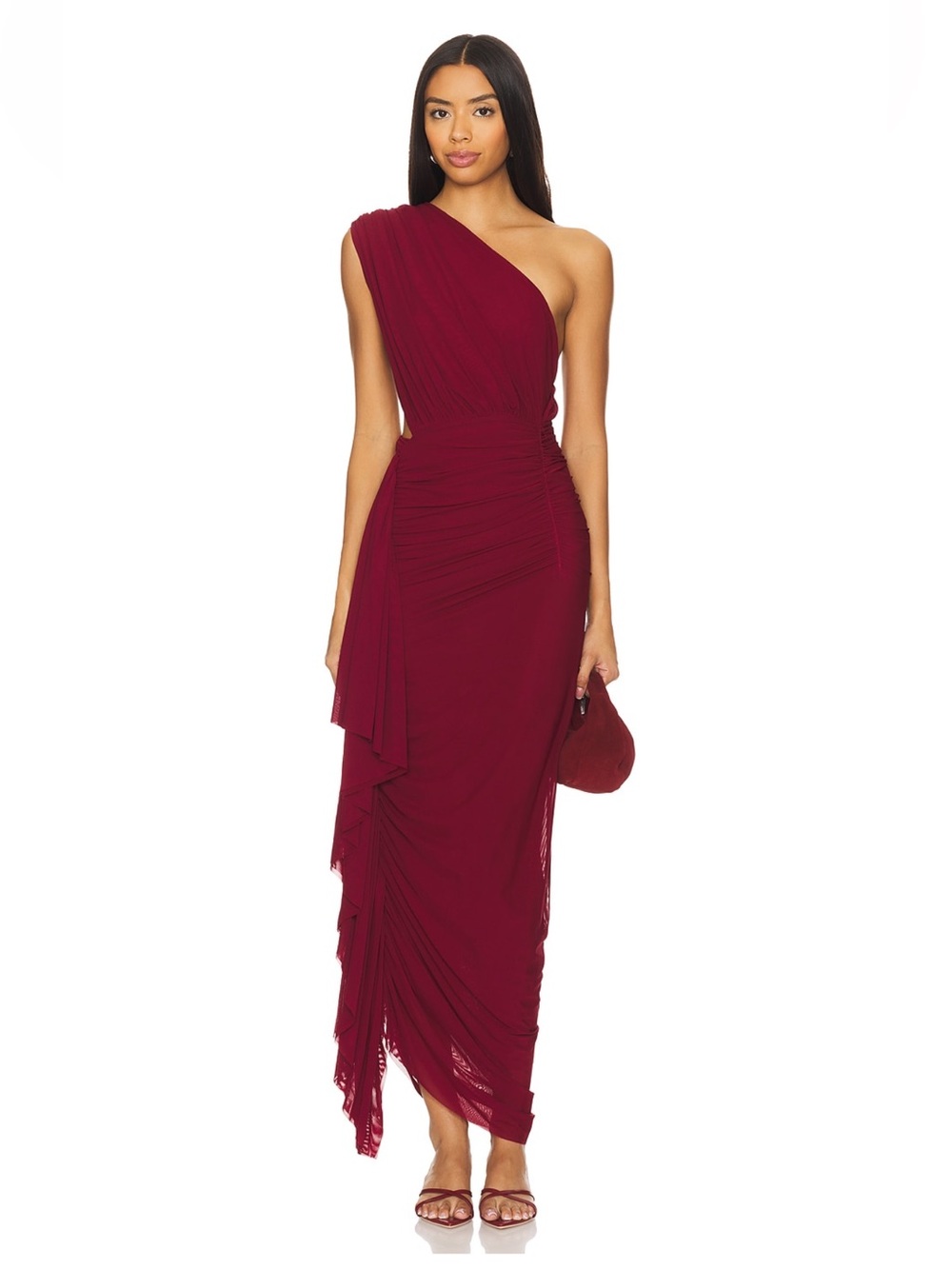 Superdown Juliet Midi Dress in Oxblood